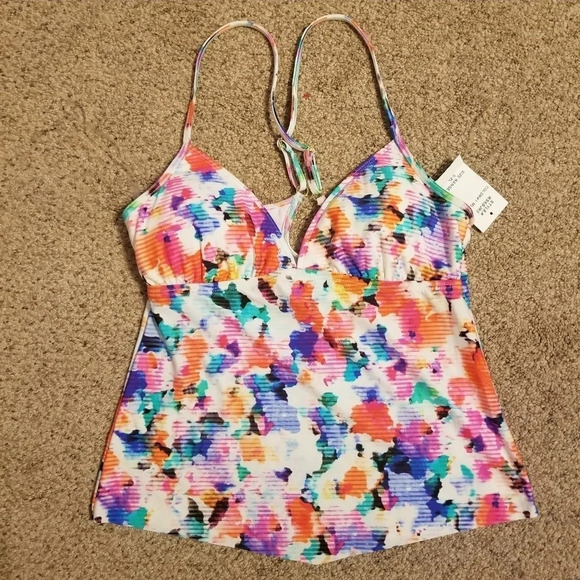 NWT Kenneth Cole Cabana Cutie Tankini Swim Top S - Picture 7 of 9